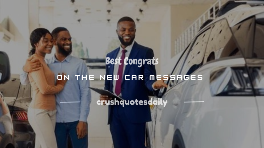 congrats on the new car